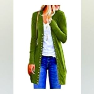 Green Cardigan Sweater